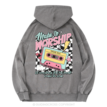 Made To Worship Christian Washed Hoodie