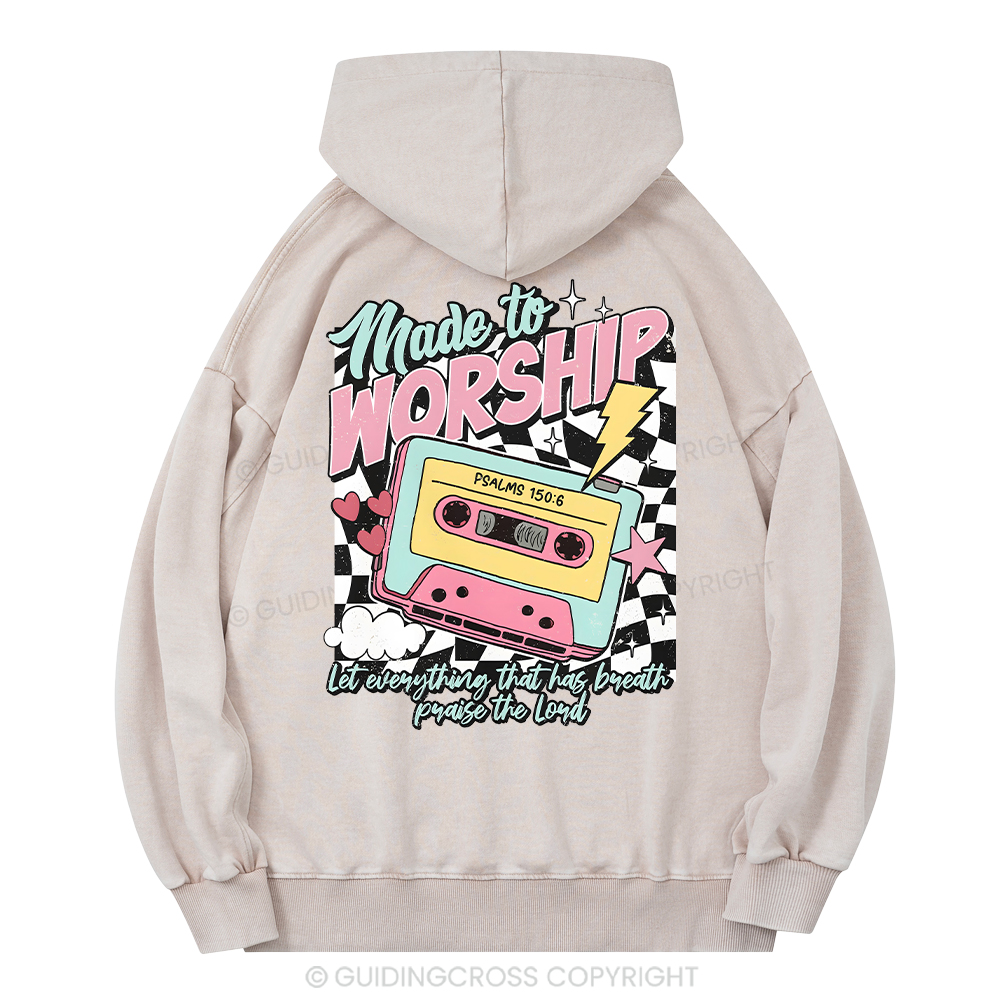 Made To Worship Christian Washed Hoodie