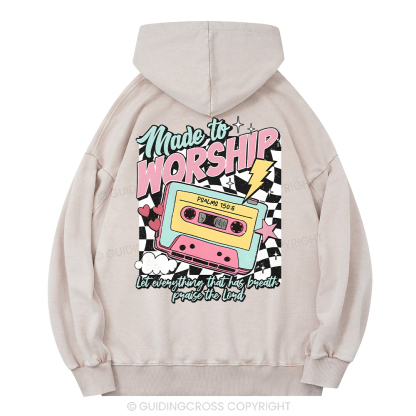 Made To Worship Christian Washed Hoodie