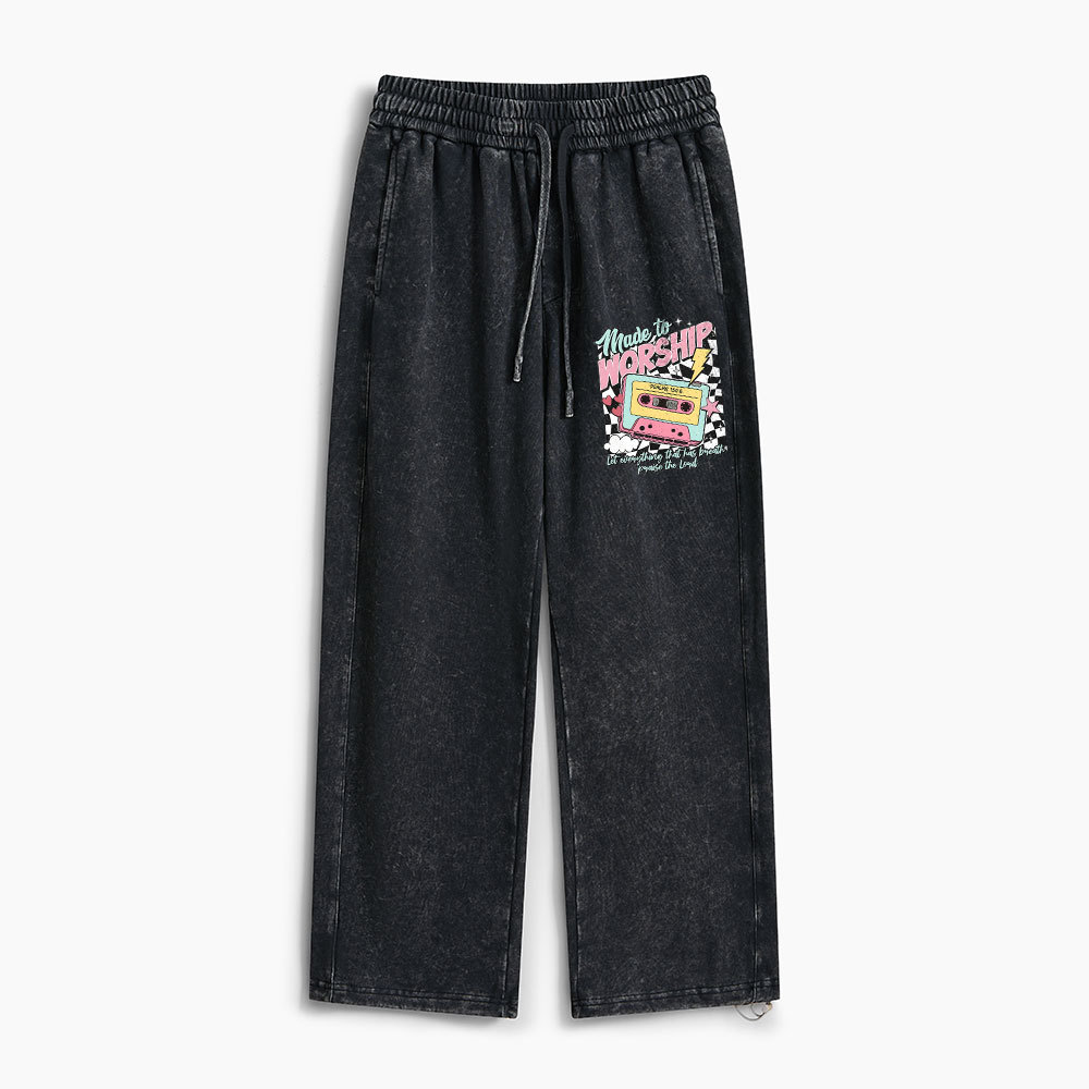 Made To Worship Christian Washed Sweatpants 