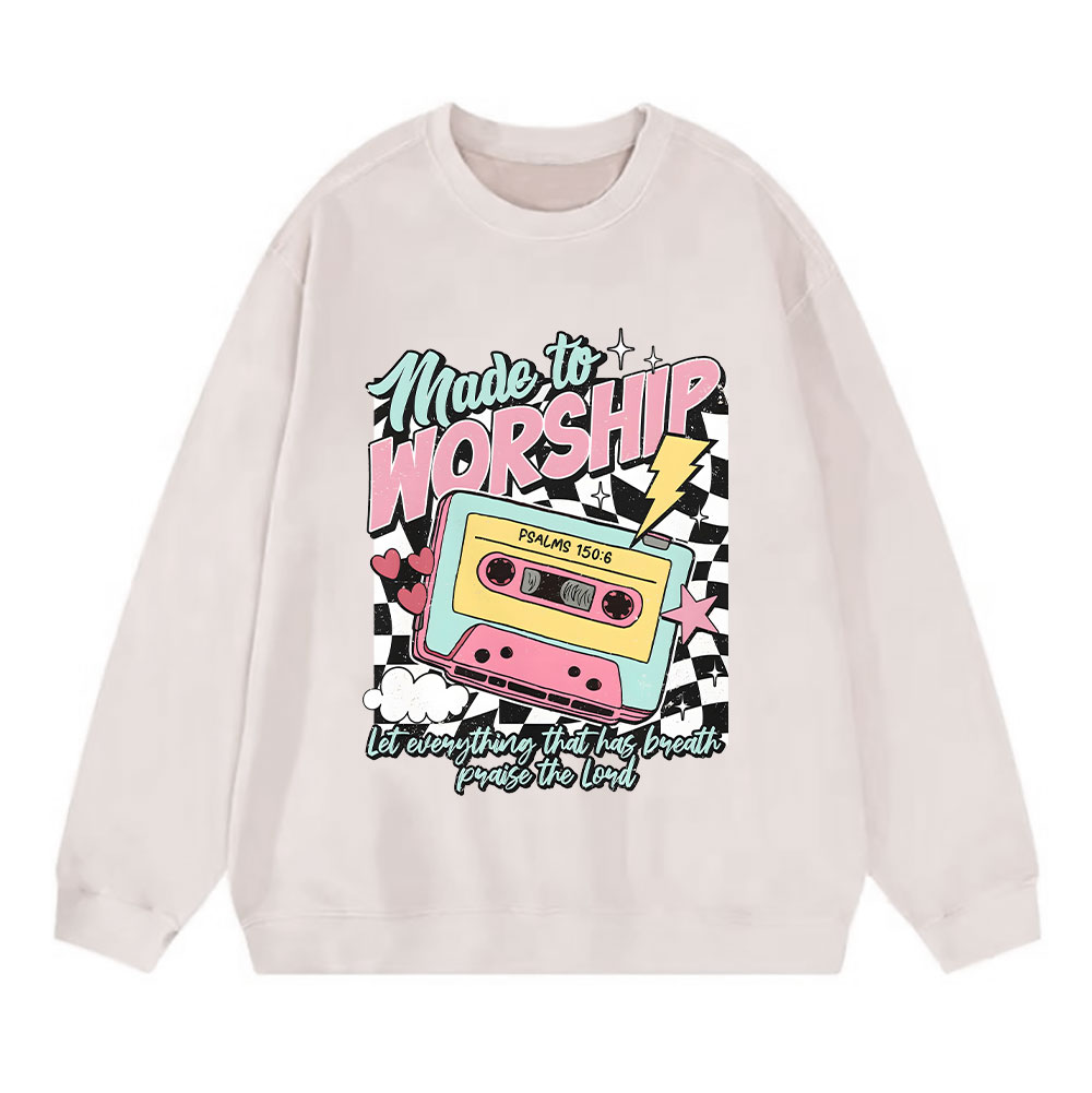 Made To Worship Christian Washed Sweatshirt