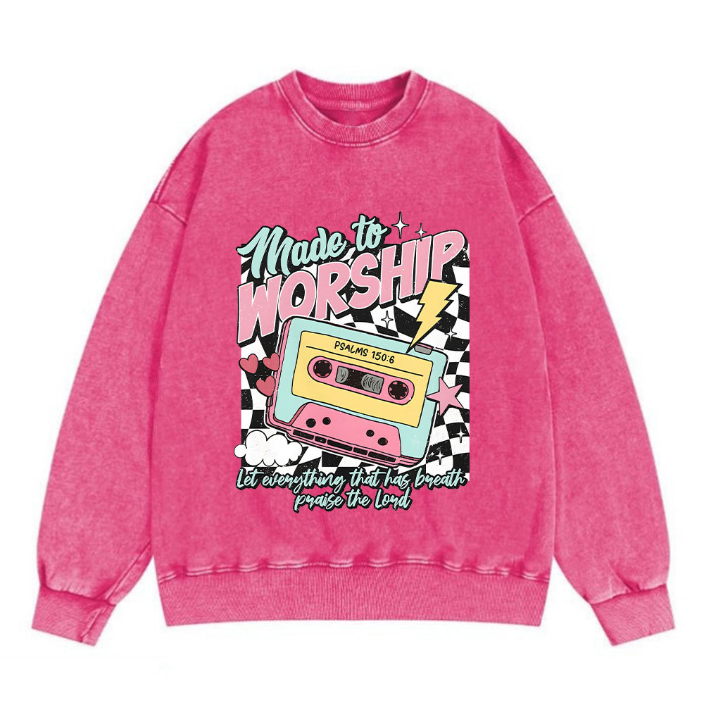 Made To Worship Christian Washed Sweatshirt