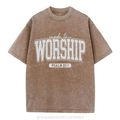 Made To Worship Christian Washed T-Shhirt