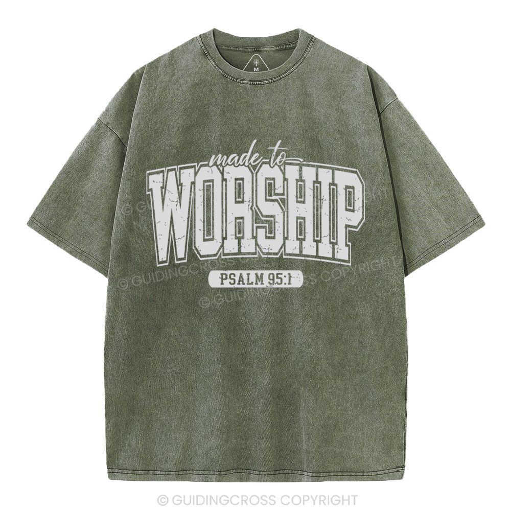 Made To Worship Christian Washed T-Shhirt