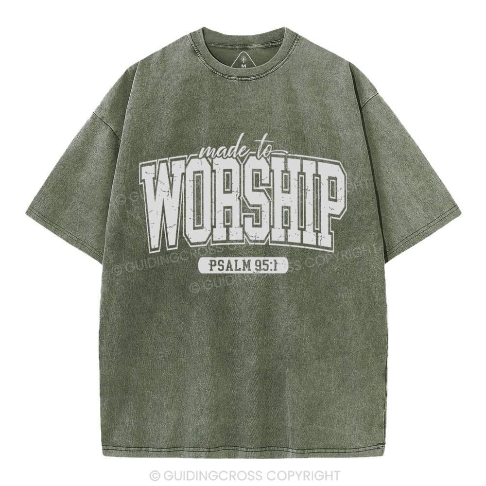 Made To Worship Christian Washed T-Shhirt