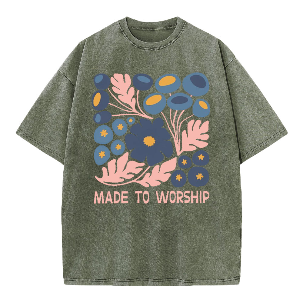 Made To Worship Christian Washed T-Shirt