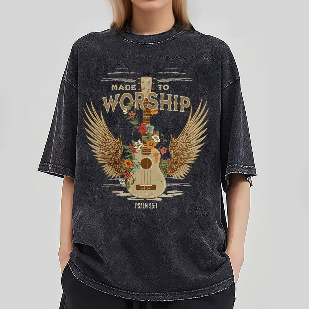 Made To Worship Christian Washed T-Shirt