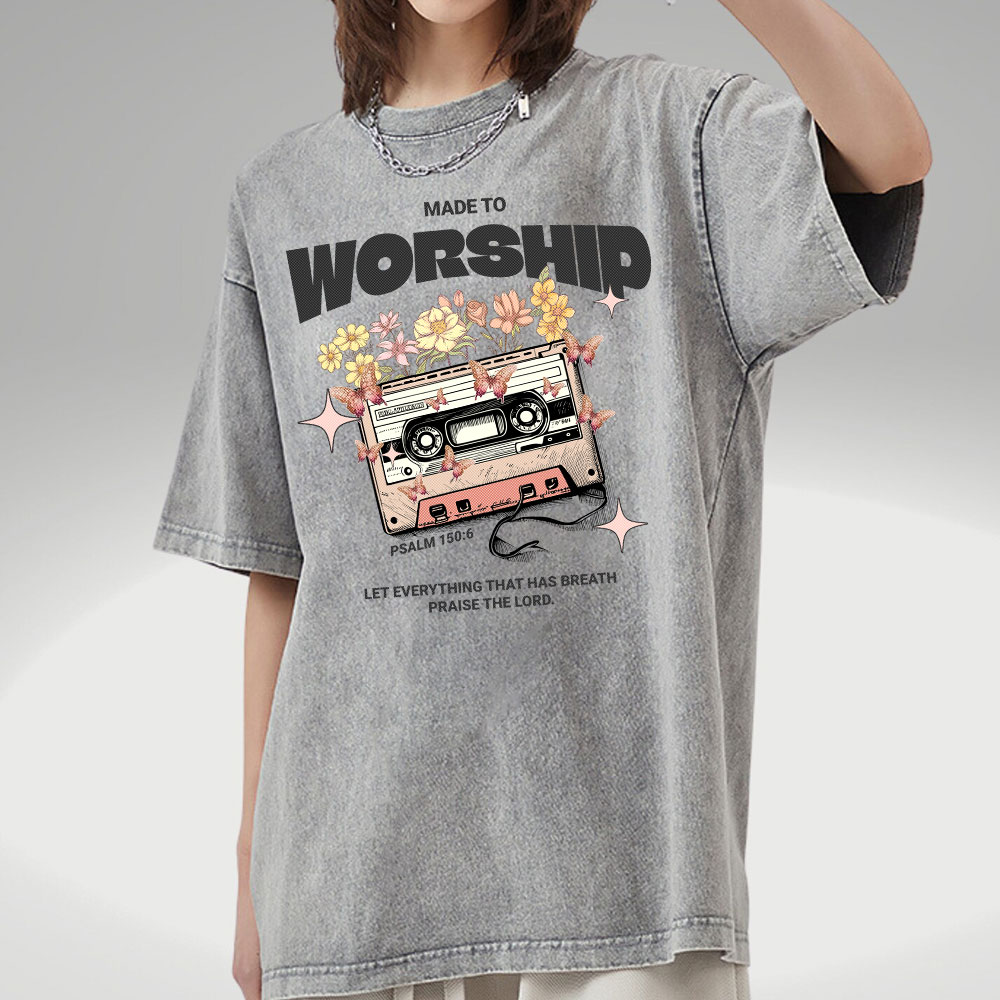 Made To Worship Christian Washed T-Shirt