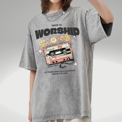 Made To Worship Christian Washed T-Shirt