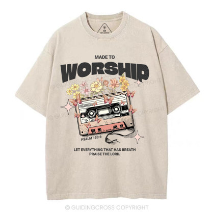 Made To Worship Christian Washed T-Shirt