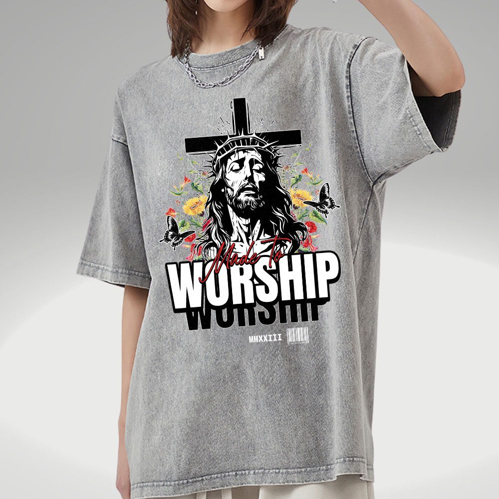 Made To Worship Christian Washed T-Shirt