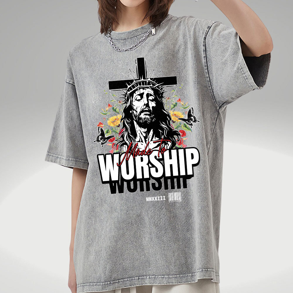Made To Worship Christian Washed T-Shirt
