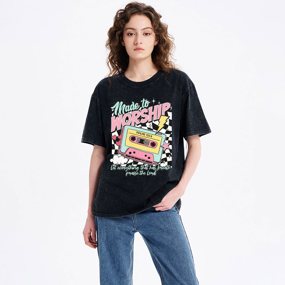 Made To Worship Christian Washed T-Shirt