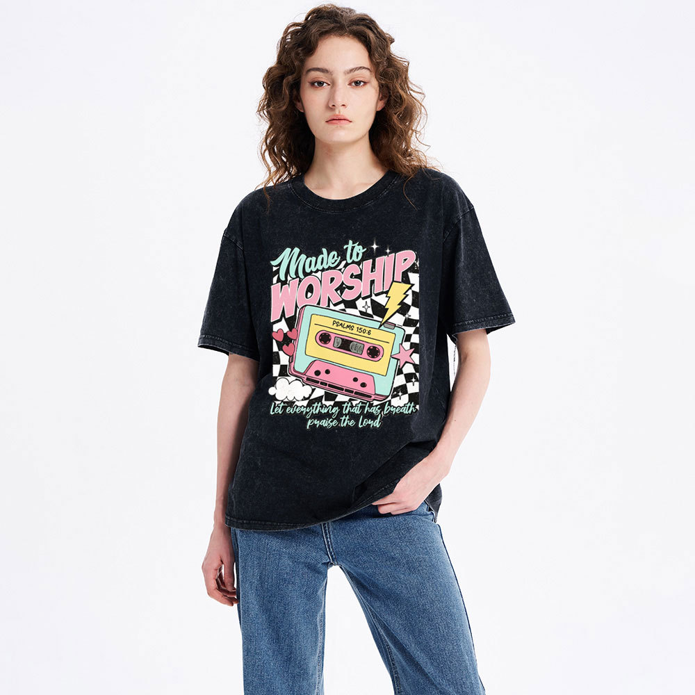 Made To Worship Christian Washed T-Shirt