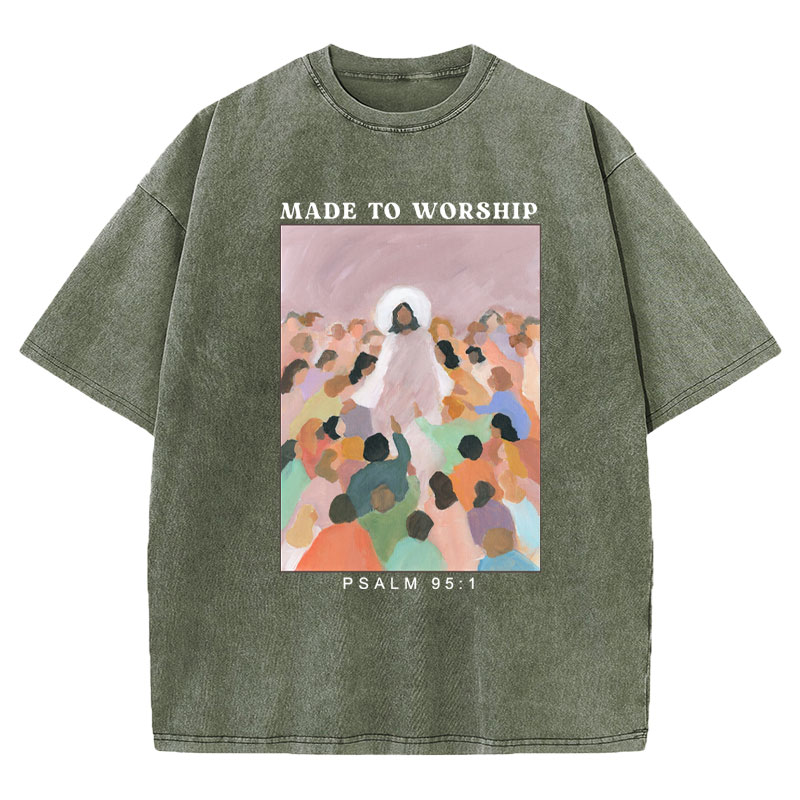 Made To Worship Christian Washed T-Shirt