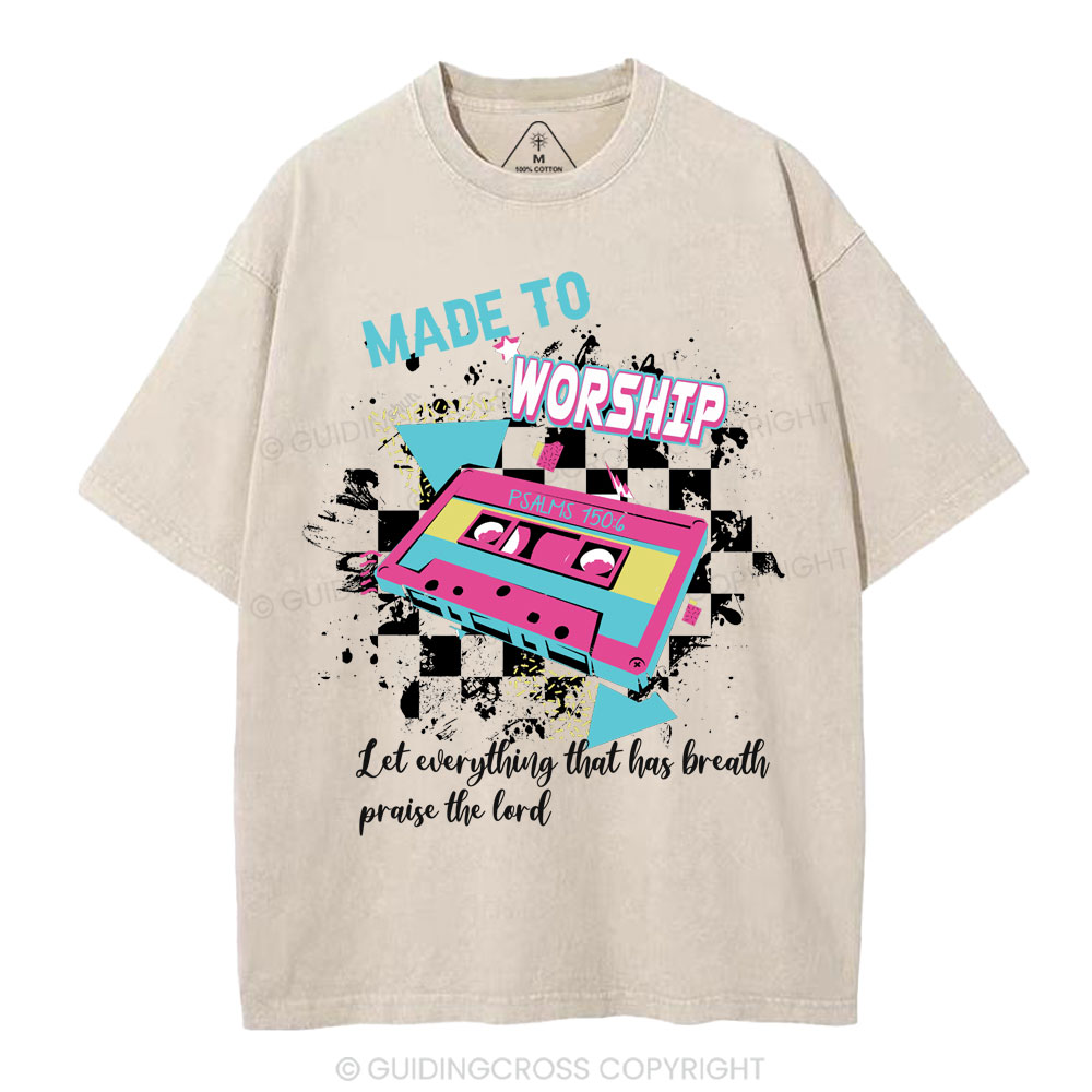 Made To Worship Christian Washed T-Shirt