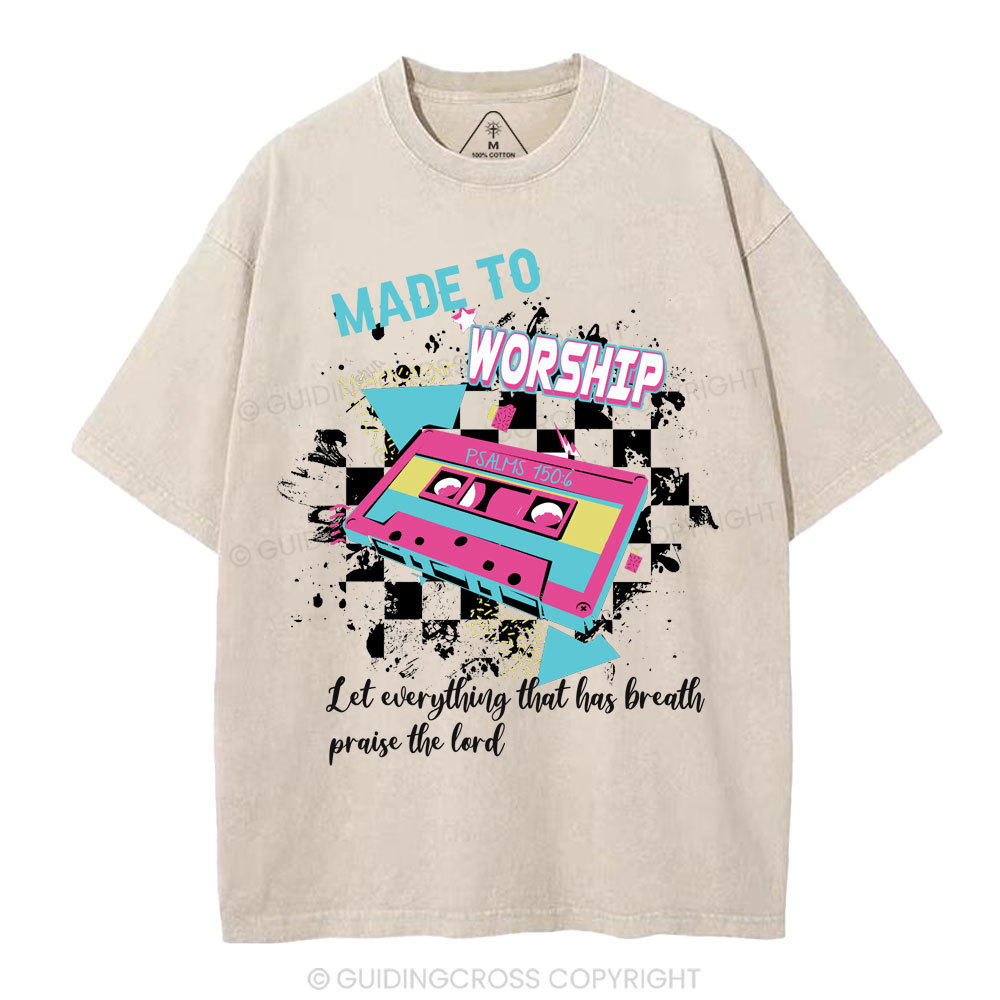 Made To Worship Christian Washed T-Shirt