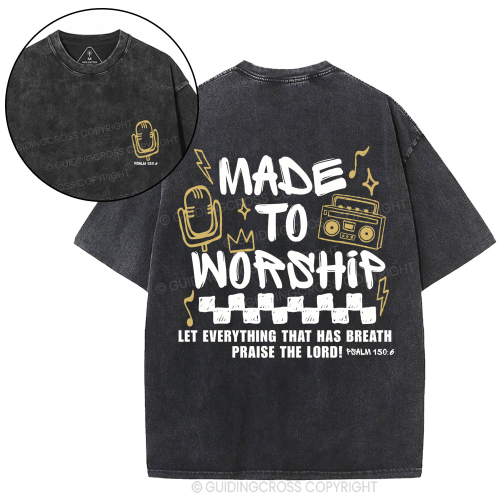 Made To Worship Christian Washed T-Shirt
