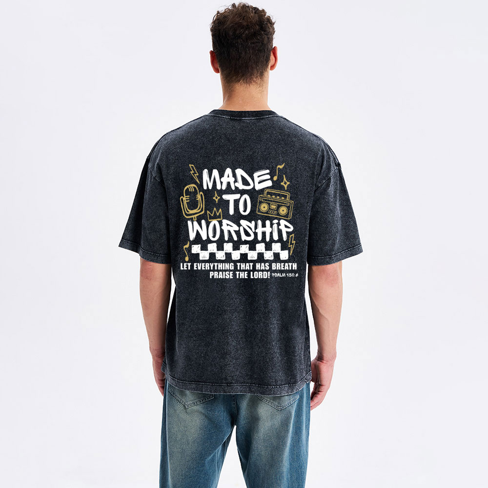 Made To Worship Christian Washed T-Shirt