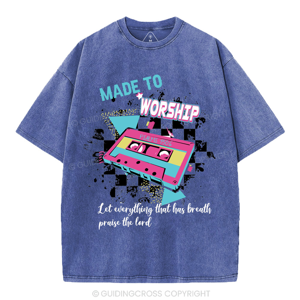 Made To Worship Christian Washed T-Shirt