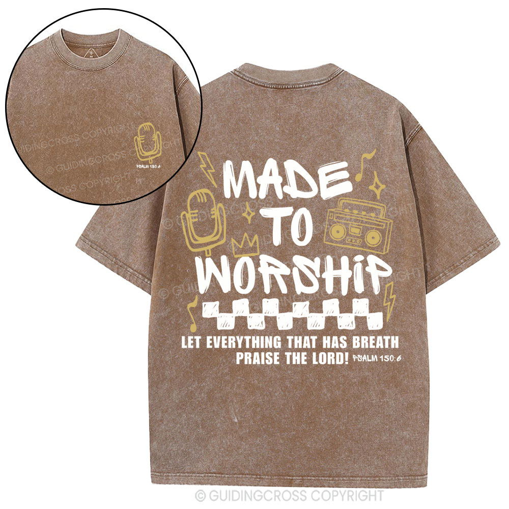 Made To Worship Christian Washed T-Shirt