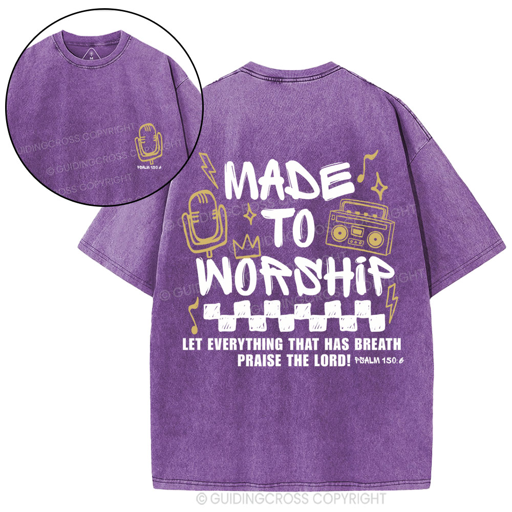 Made To Worship Christian Washed T-Shirt