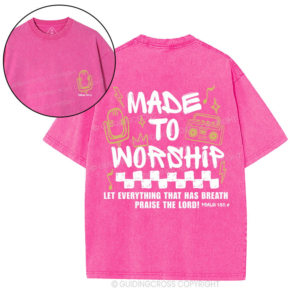 Made To Worship Christian Washed T-Shirt