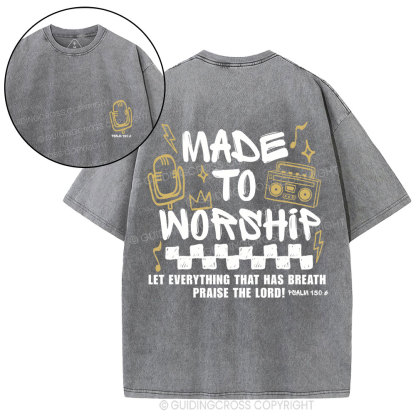 Made To Worship Christian Washed T-Shirt