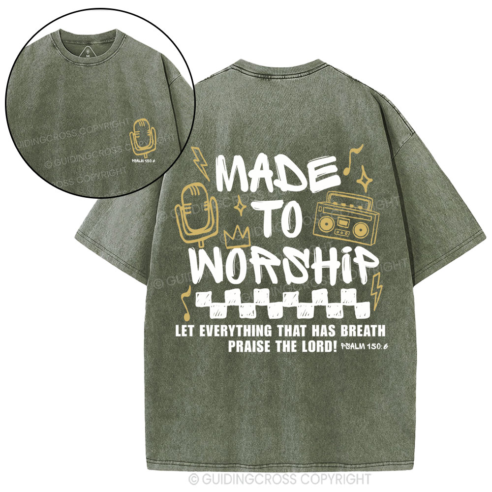 Made To Worship Christian Washed T-Shirt