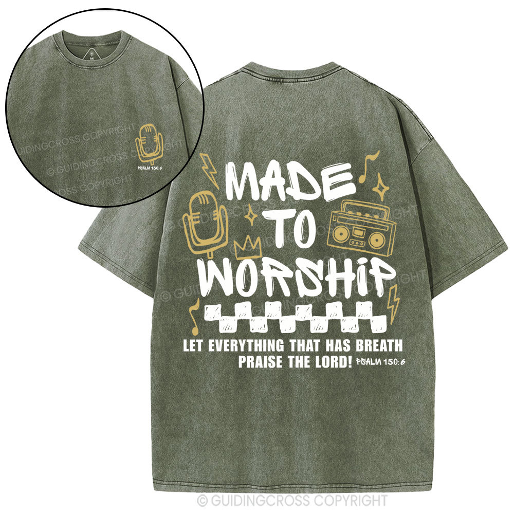 Made To Worship Christian Washed T-Shirt