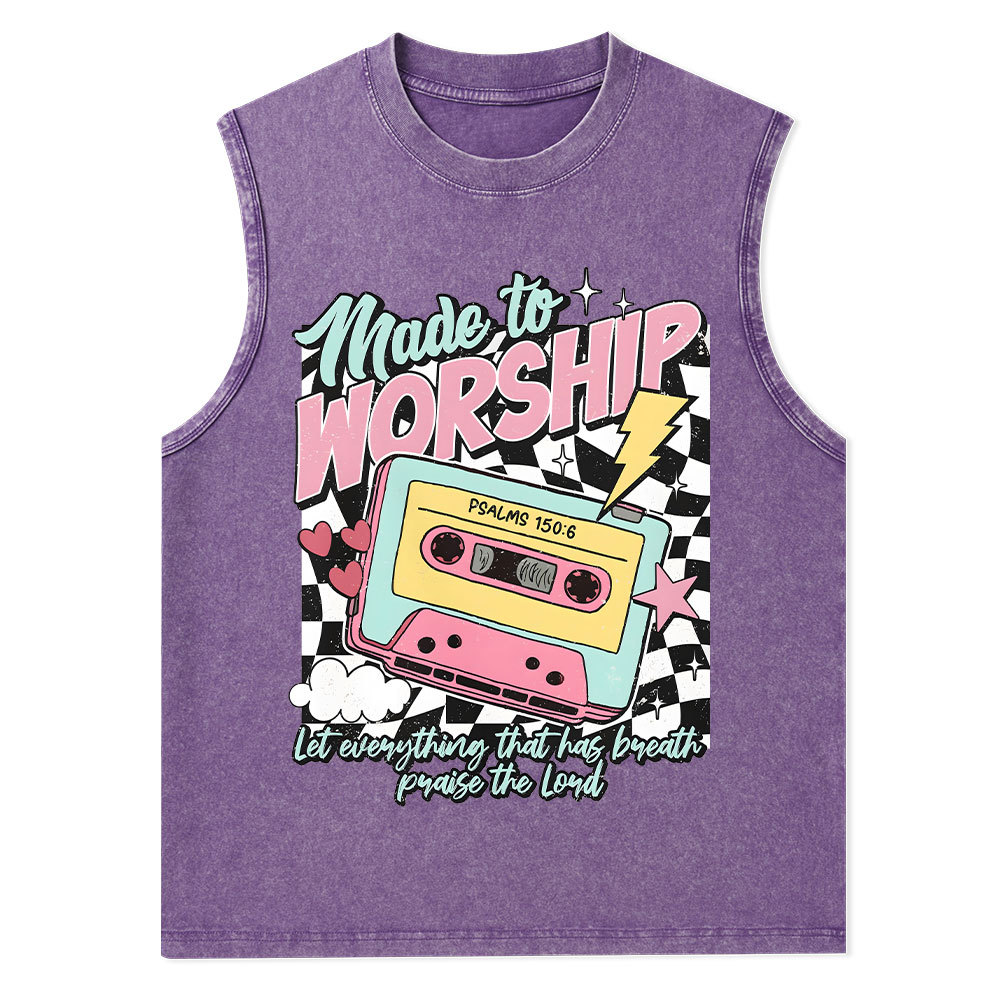 Made To Worship Christian Washed Tank Top