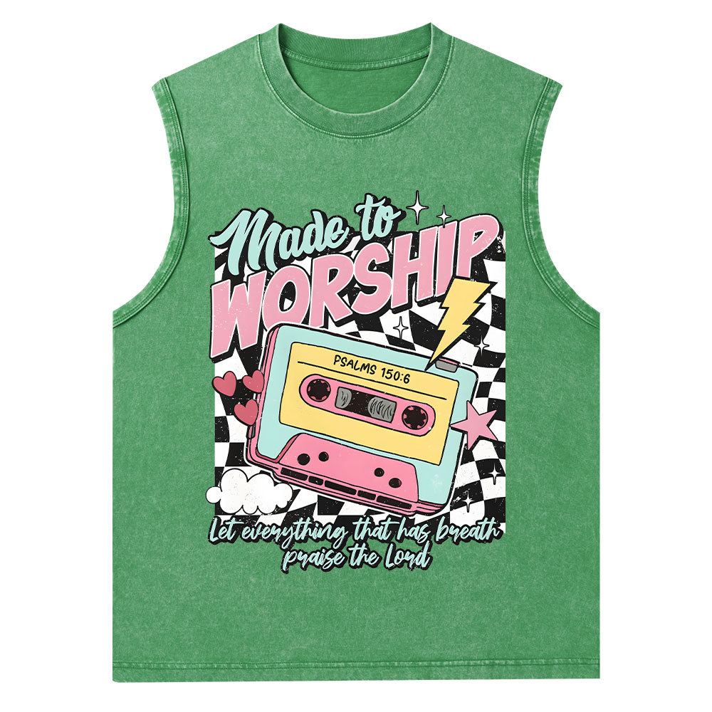 Made To Worship Christian Washed Tank Top