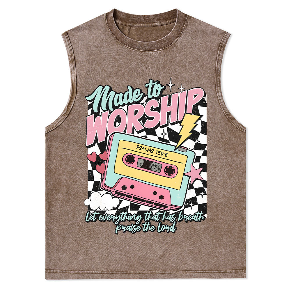 Made To Worship Christian Washed Tank Top