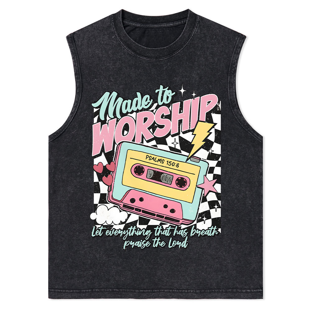 Made To Worship Christian Washed Tank Top
