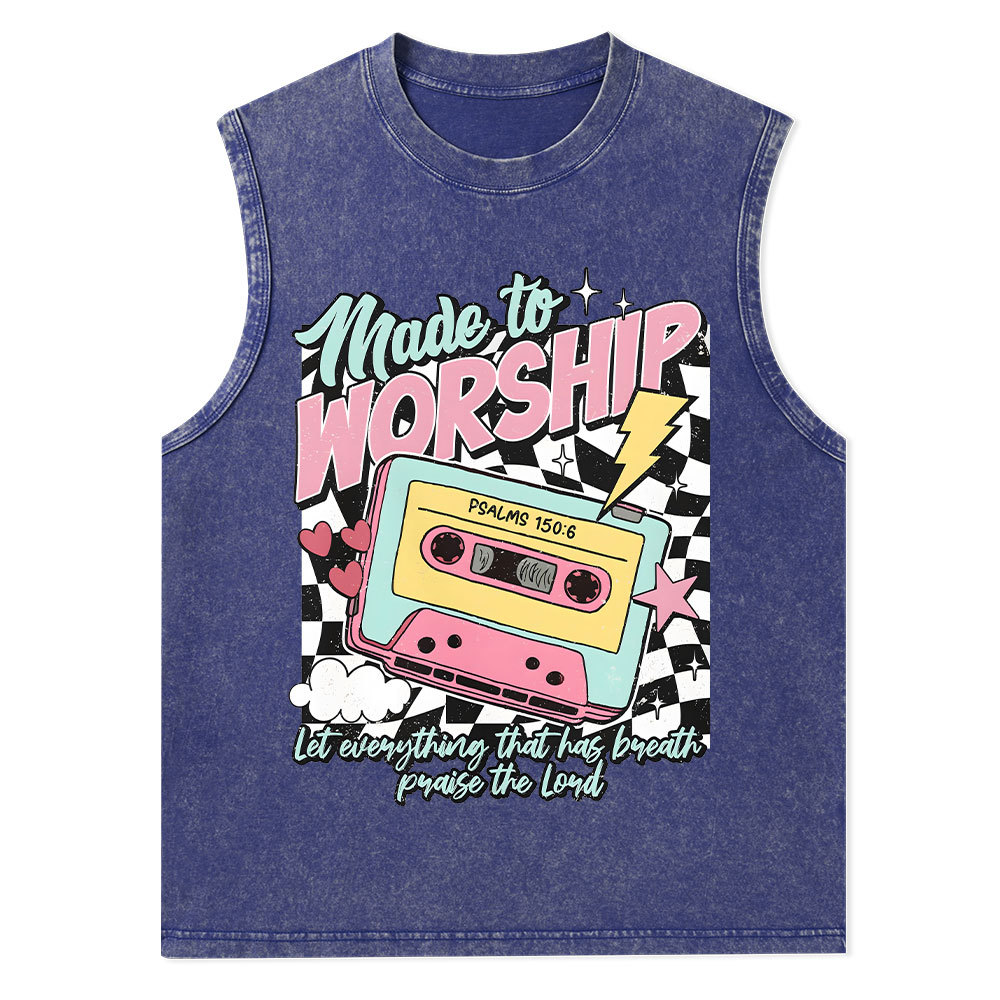 Made To Worship Christian Washed Tank Top