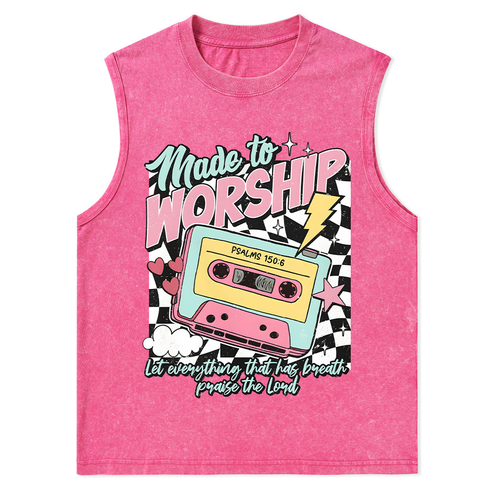 Made To Worship Christian Washed Tank Top