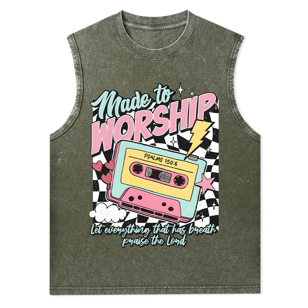 Made To Worship Christian Washed Tank Top