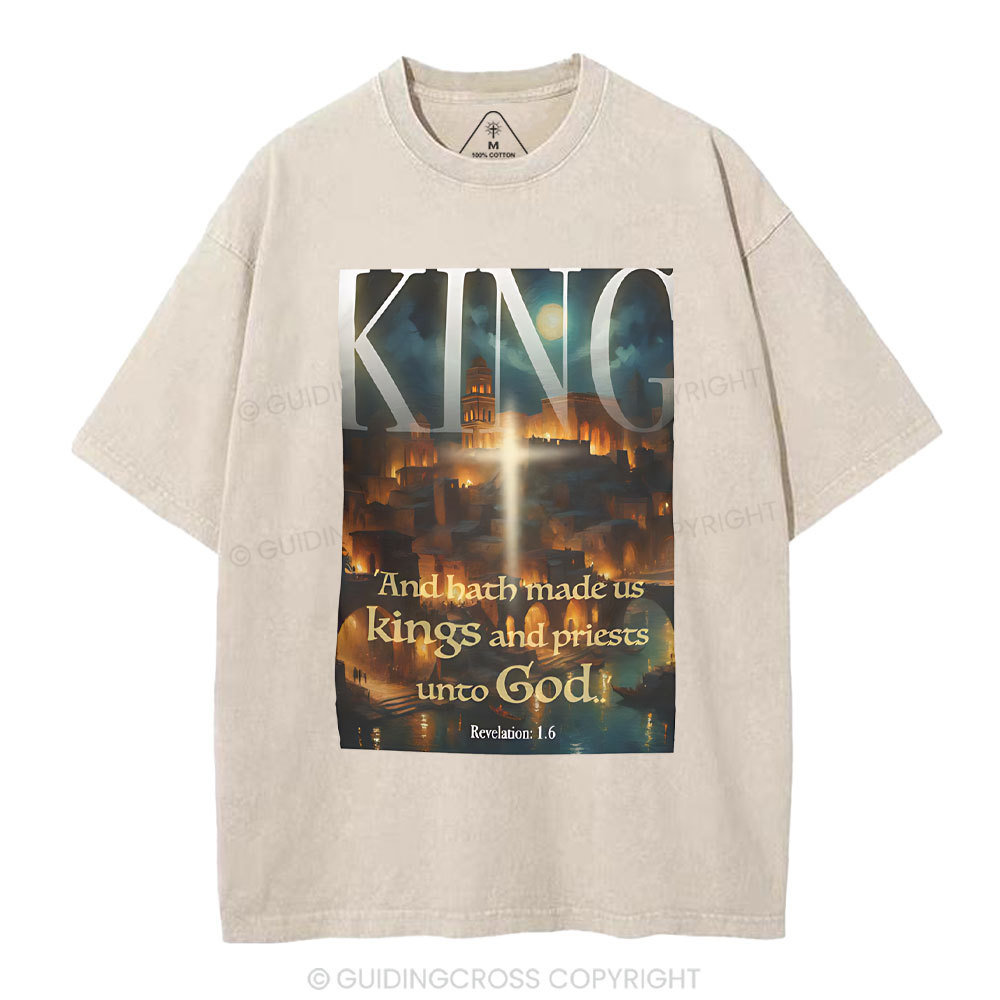 Made Us Kings And Priests Christian Washed T-Shirt