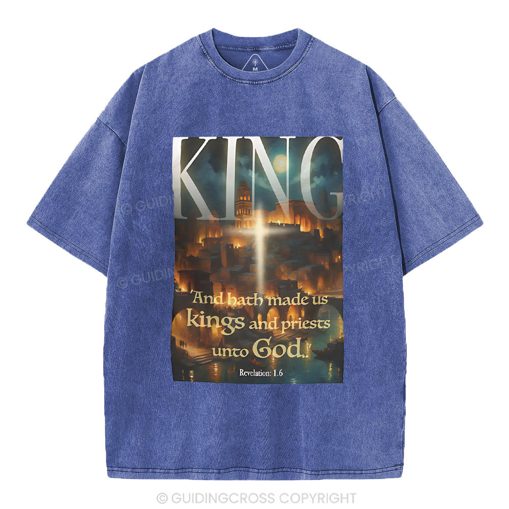 Made Us Kings And Priests Christian Washed T-Shirt