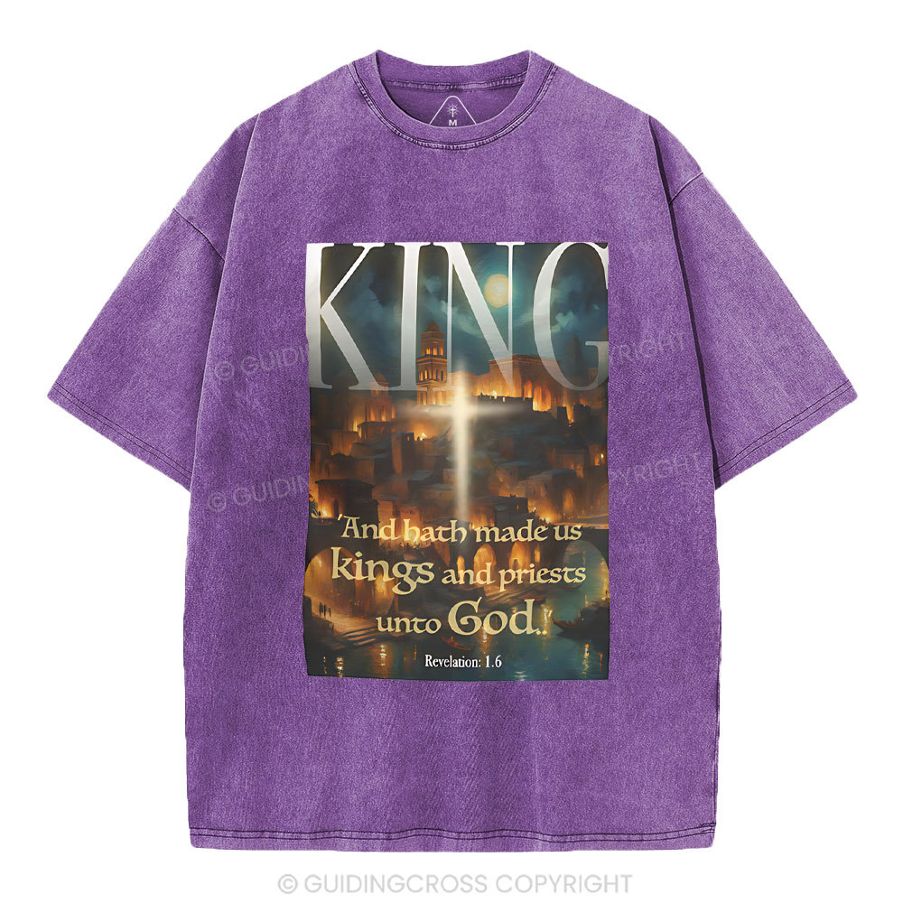 Made Us Kings And Priests Christian Washed T-Shirt