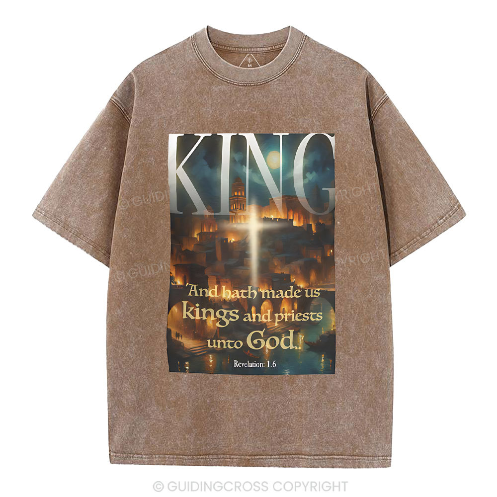 Made Us Kings And Priests Christian Washed T-Shirt
