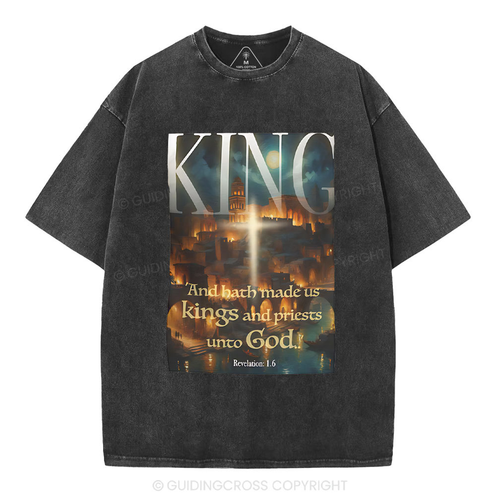 Made Us Kings And Priests Christian Washed T-Shirt