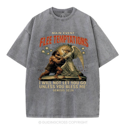 Main Event Flee Temptations  Christian Washed T-Shirt