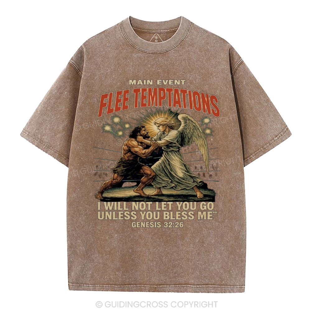 Main Event Flee Temptations  Christian Washed T-Shirt
