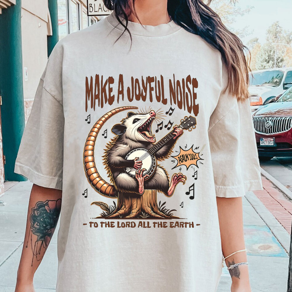 Make A Joyful Noise  Christian Washed T-Shirt