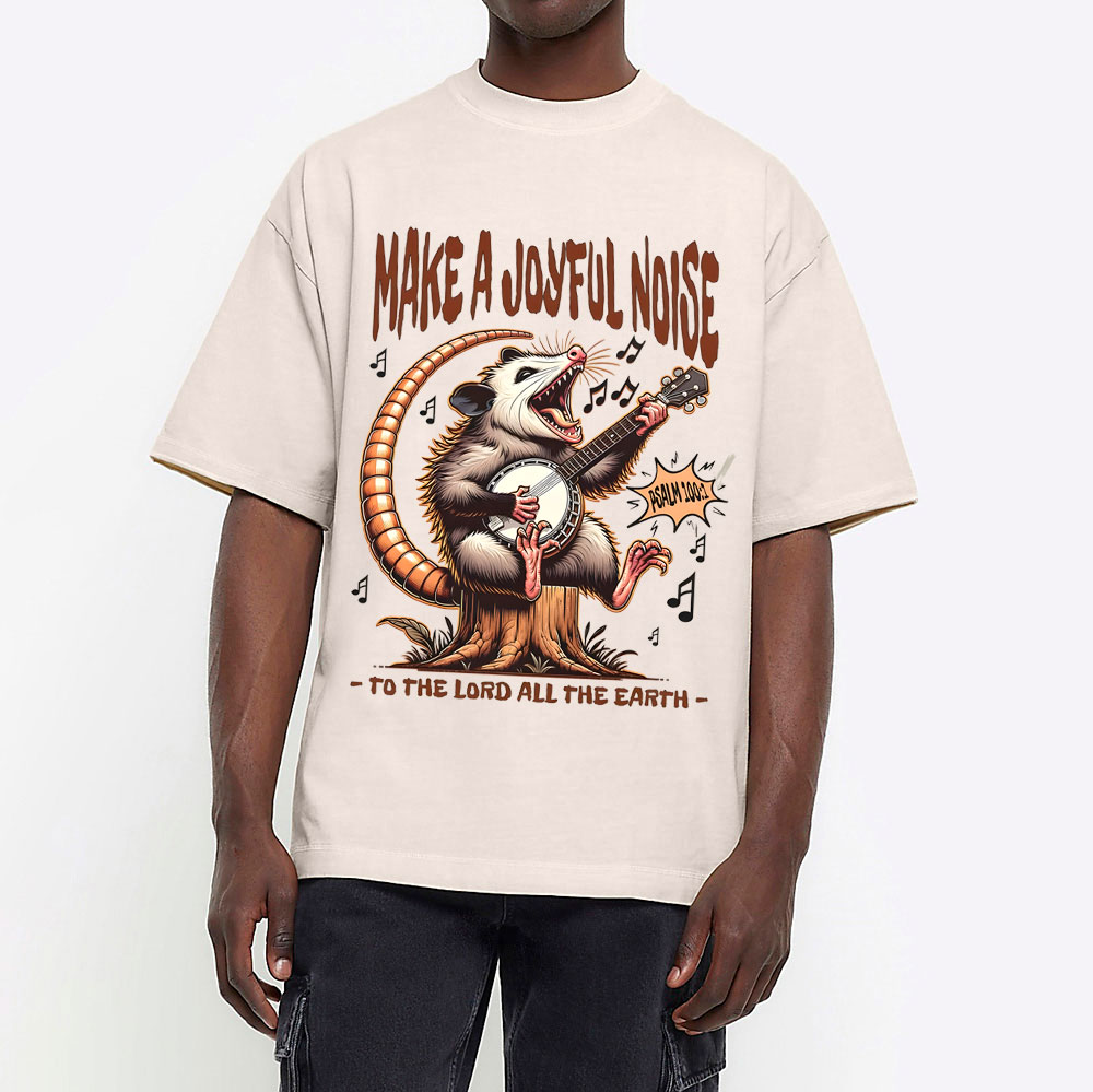 Make A Joyful Noise  Christian Washed T-Shirt