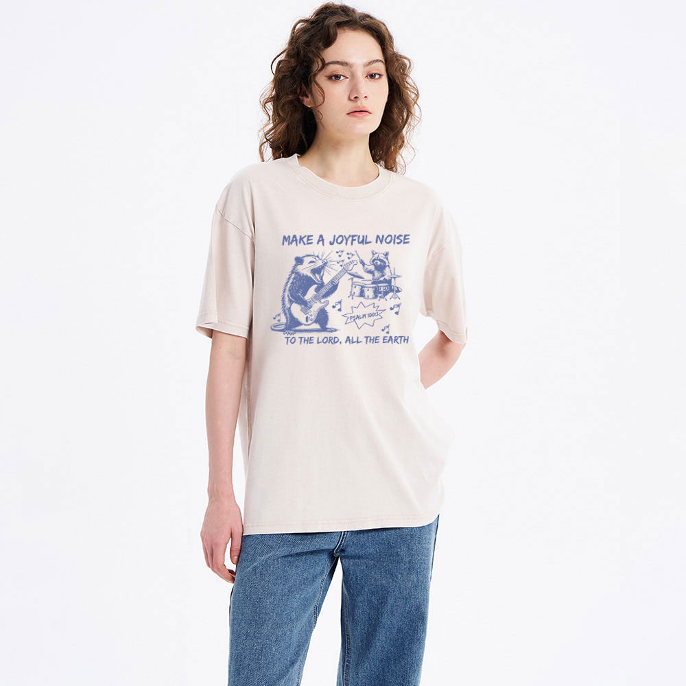 Make A Joyful Noise Chrsitian Washed T-Shirt