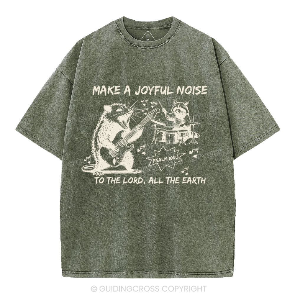Make A Joyful Noise Chrsitian Washed T-Shirt