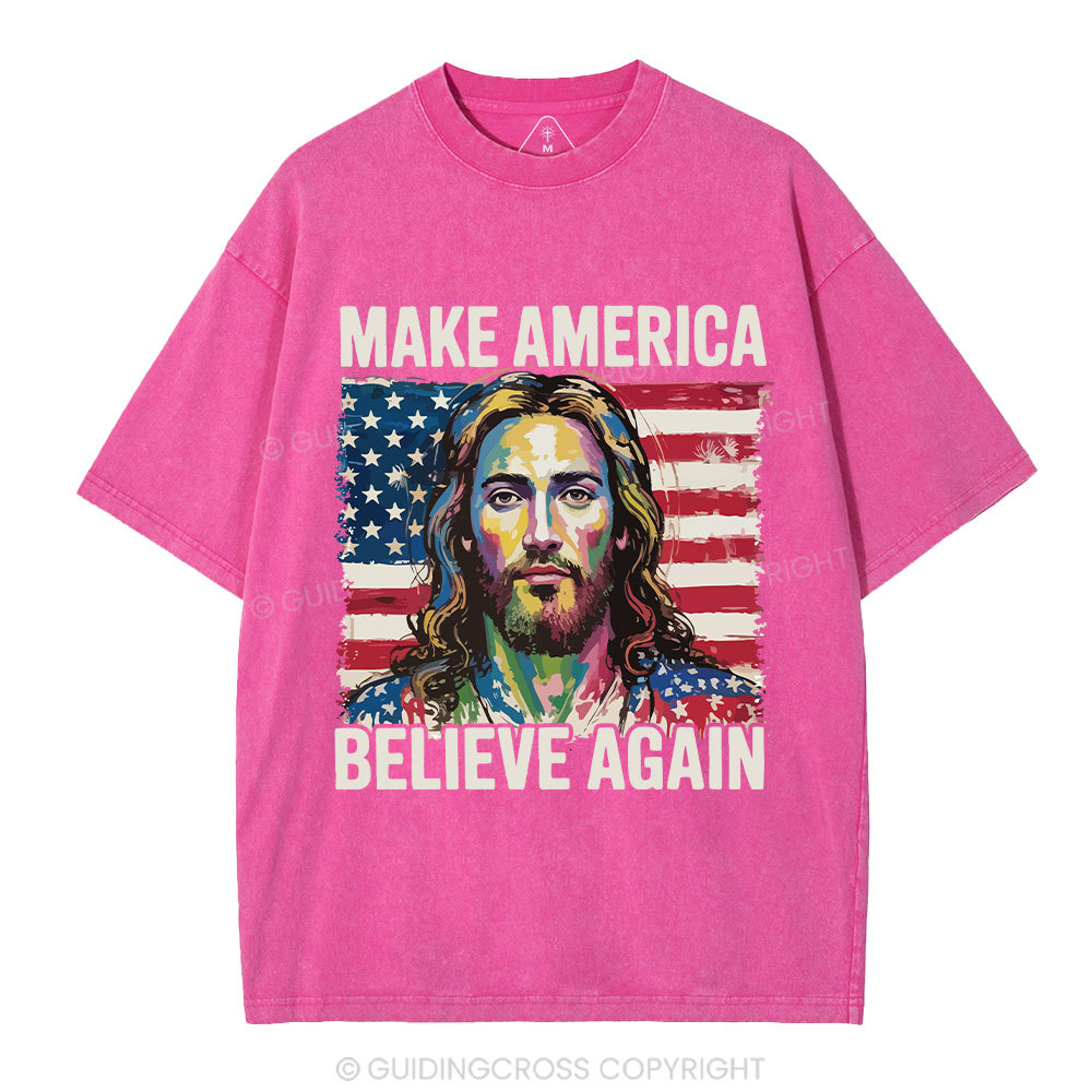 Make America Believe Again Christian Washed T-Shirt
