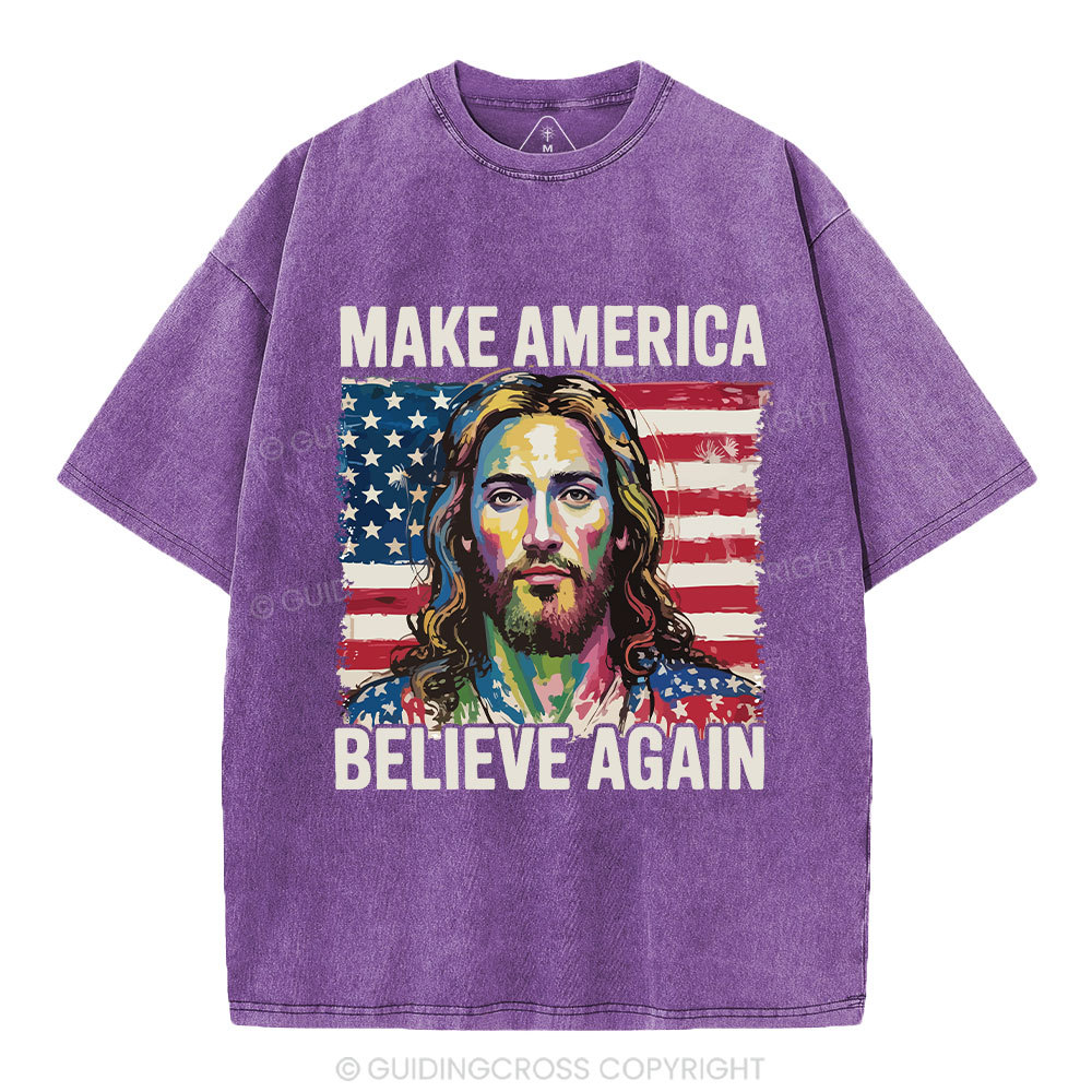 Make America Believe Again Christian Washed T-Shirt